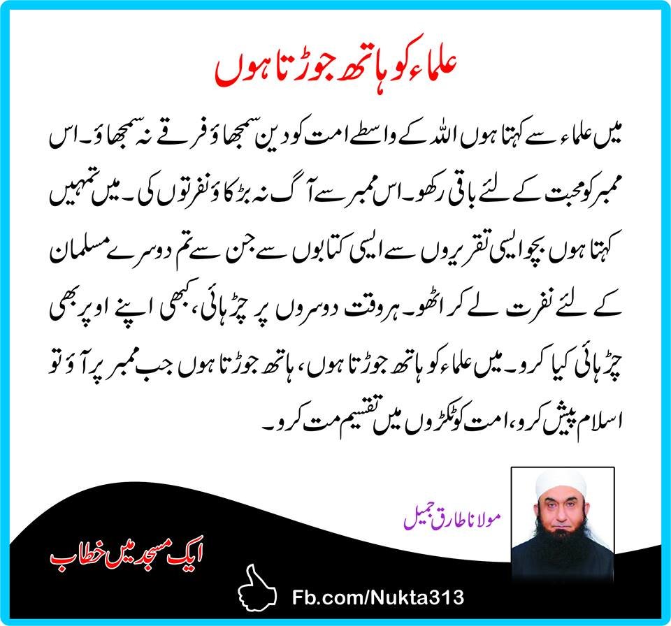 مولانا طارق جمیل اور فرقہ واریت