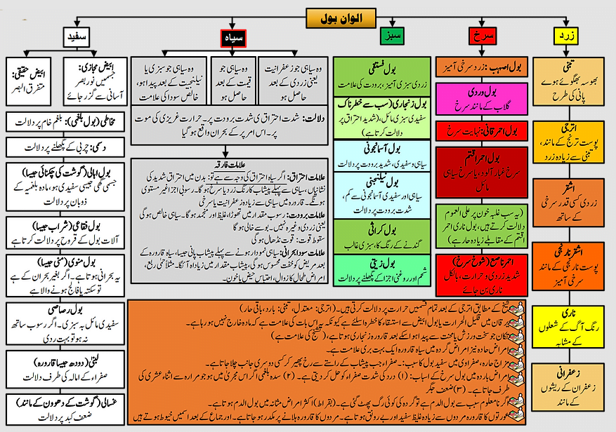 پیشاب کے رنگ