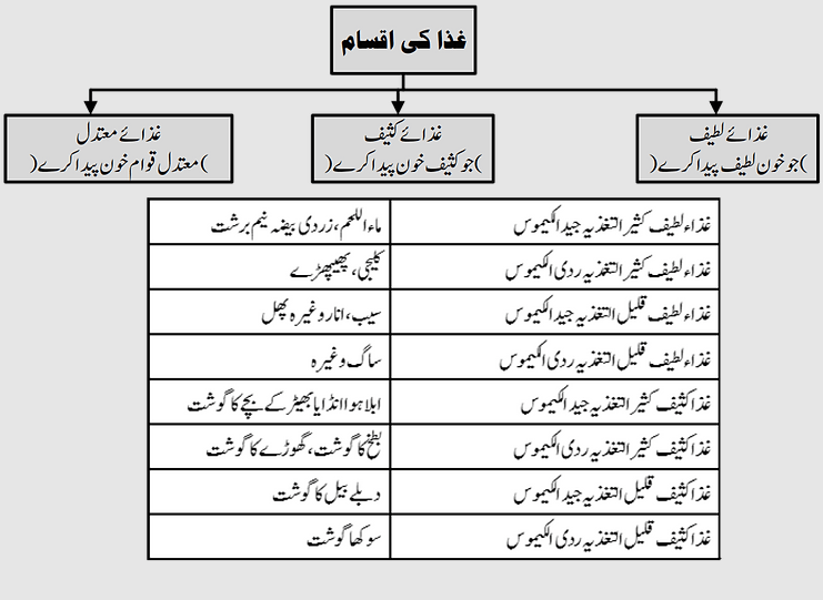 Ghiza ki Aqsam غذا کی اقسام